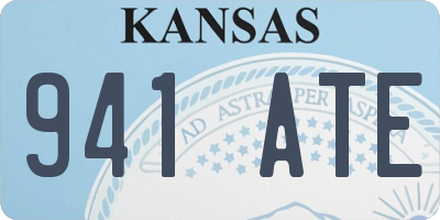 KS license plate 941ATE