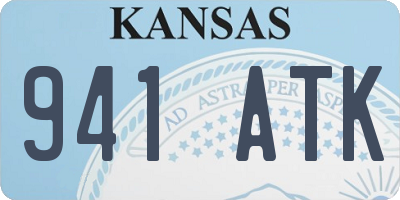 KS license plate 941ATK