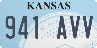 KS license plate 941AVV