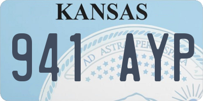 KS license plate 941AYP