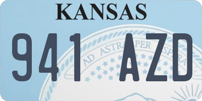 KS license plate 941AZD