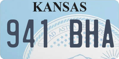 KS license plate 941BHA