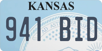 KS license plate 941BID
