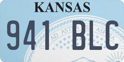KS license plate 941BLC