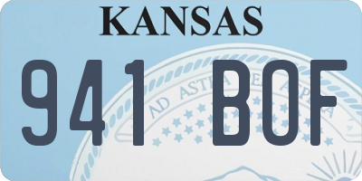 KS license plate 941BOF