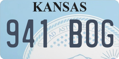 KS license plate 941BOG