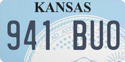 KS license plate 941BUO