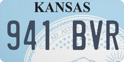 KS license plate 941BVR