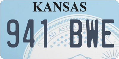 KS license plate 941BWE