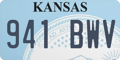 KS license plate 941BWV