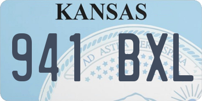 KS license plate 941BXL