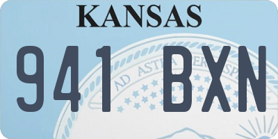 KS license plate 941BXN