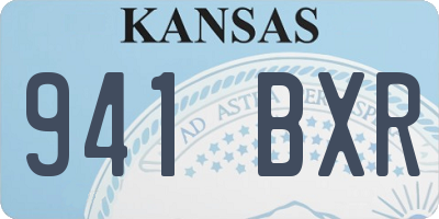 KS license plate 941BXR
