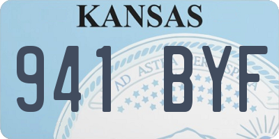 KS license plate 941BYF