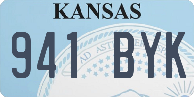 KS license plate 941BYK