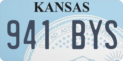 KS license plate 941BYS