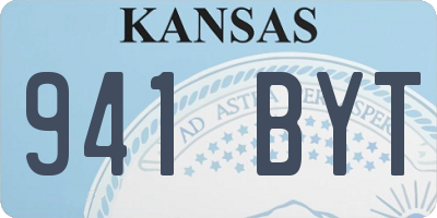 KS license plate 941BYT