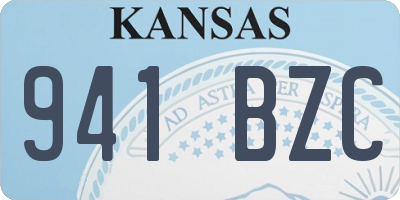 KS license plate 941BZC