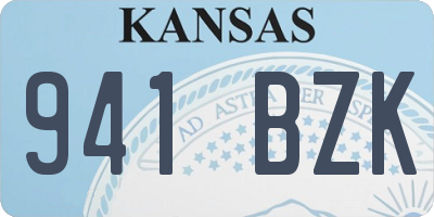 KS license plate 941BZK