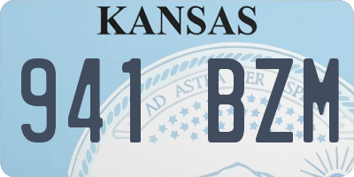 KS license plate 941BZM