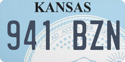 KS license plate 941BZN