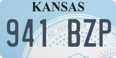 KS license plate 941BZP