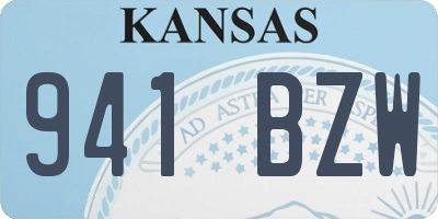 KS license plate 941BZW