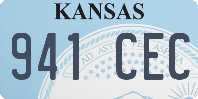 KS license plate 941CEC