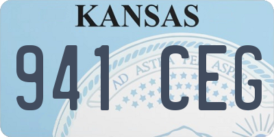 KS license plate 941CEG