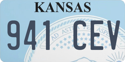 KS license plate 941CEV