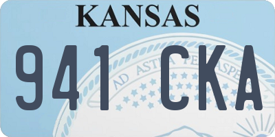 KS license plate 941CKA