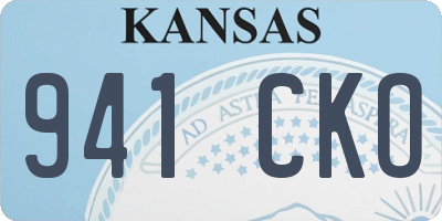 KS license plate 941CKO