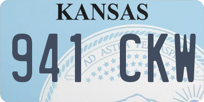 KS license plate 941CKW