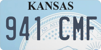 KS license plate 941CMF