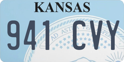 KS license plate 941CVY