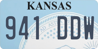 KS license plate 941DDW