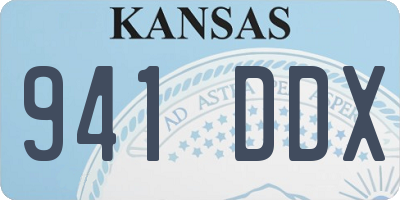 KS license plate 941DDX