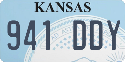 KS license plate 941DDY