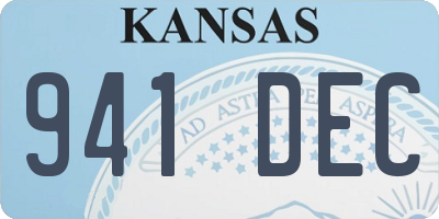 KS license plate 941DEC