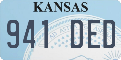KS license plate 941DED