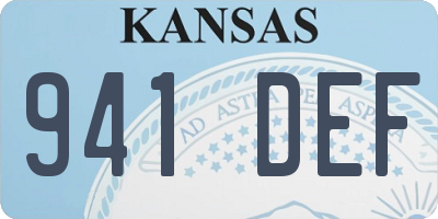 KS license plate 941DEF