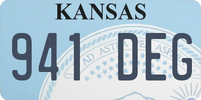 KS license plate 941DEG