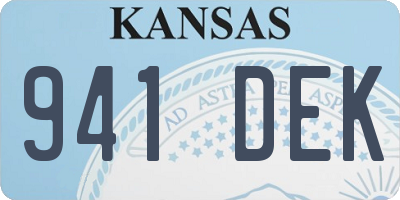 KS license plate 941DEK