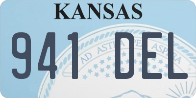 KS license plate 941DEL