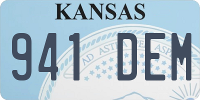 KS license plate 941DEM