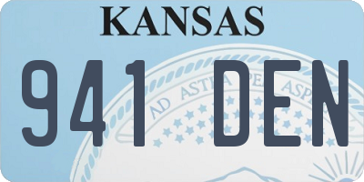 KS license plate 941DEN