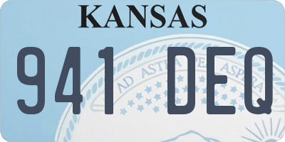KS license plate 941DEQ
