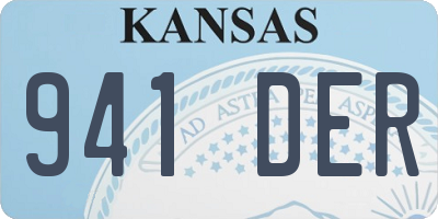 KS license plate 941DER