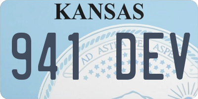KS license plate 941DEV
