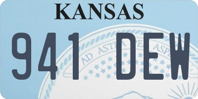 KS license plate 941DEW